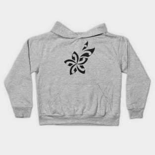 Wild tribal plumeria in black Kids Hoodie